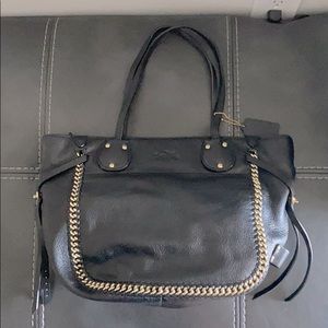Coach leather whipstitch tote.